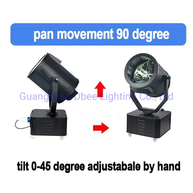 Outdoor Building High Power Super Bright Sky Beam Moving Head Light Search Light Projector 2kw 3kw 4kw 5kw Search Light Sky Tracker 2 Heads Beam Light Outdoor