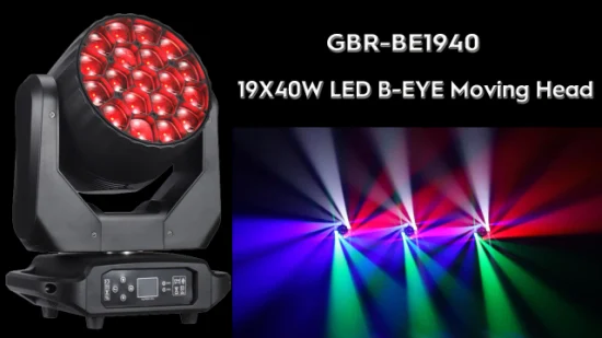 Gbr-Be1940 Lampada a testa mobile con zoom B-Eye LED RGBW 19X40W